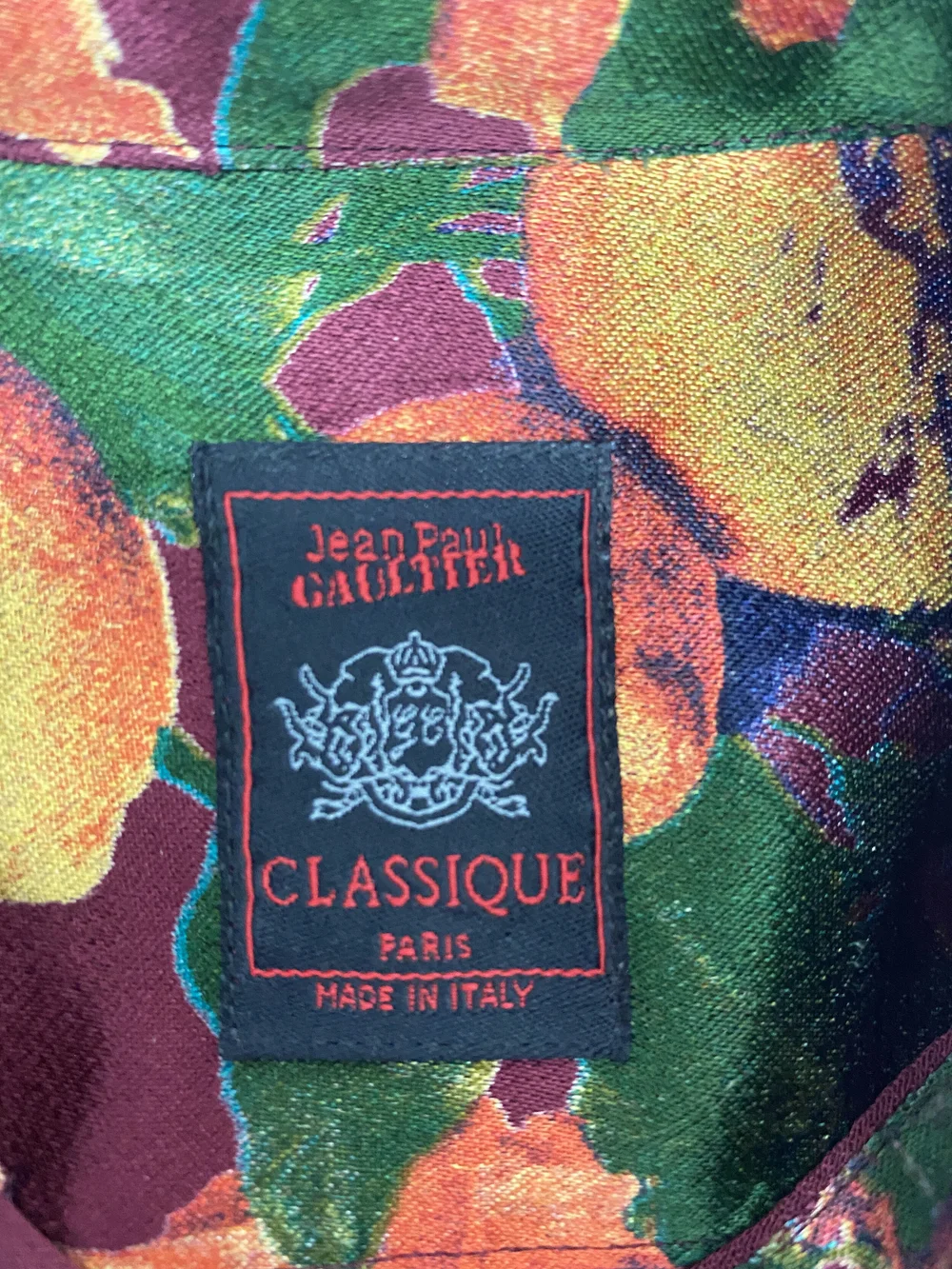Jean Paul Gaultier floral satin shirt — JAMES VELORIA