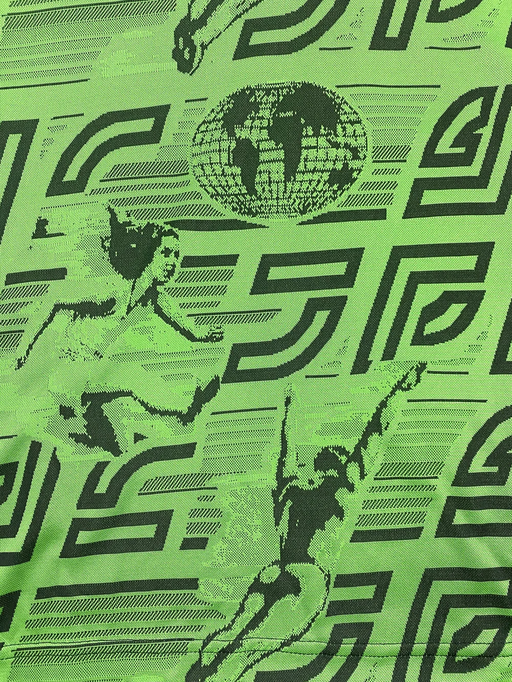 Jean Paul Gaultier cyber sport print green top — JAMES VELORIA