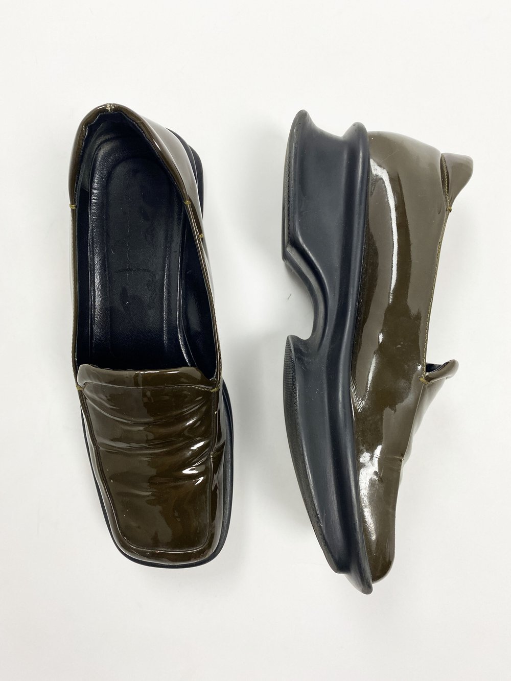 靴 Archive Prada leather shoes 90s Prada Archive 90s Prada Vibram Sole Square Toe MENS (NO