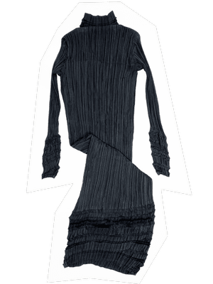 Issey Miyake 90s zig zag pleated maxi dress — JAMES VELORIA