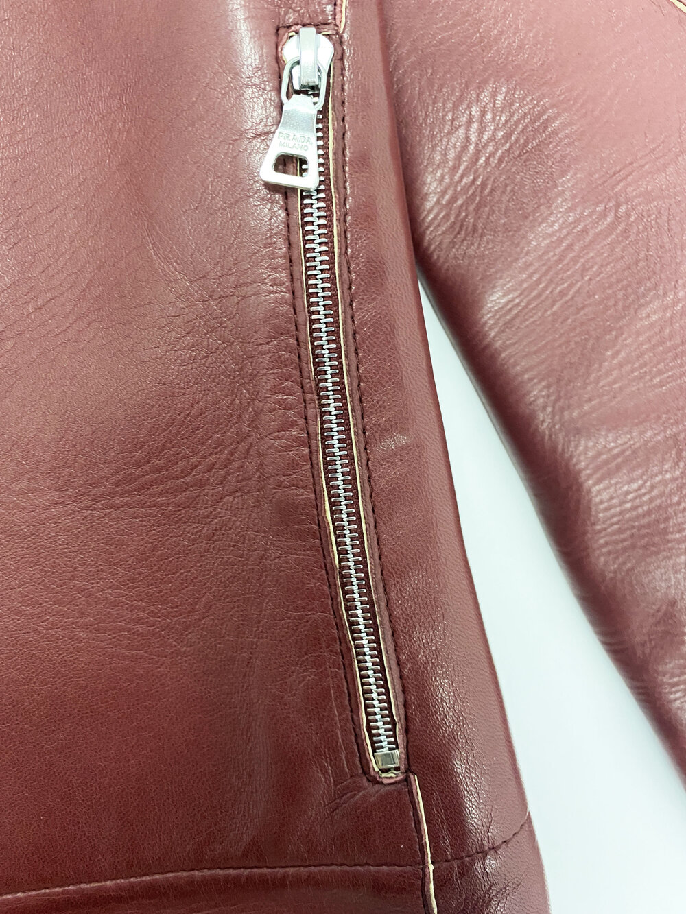 Prada 90s leather moto jacket — JAMES VELORIA Prada 90s leather moto jacket — JAMES VELORIA