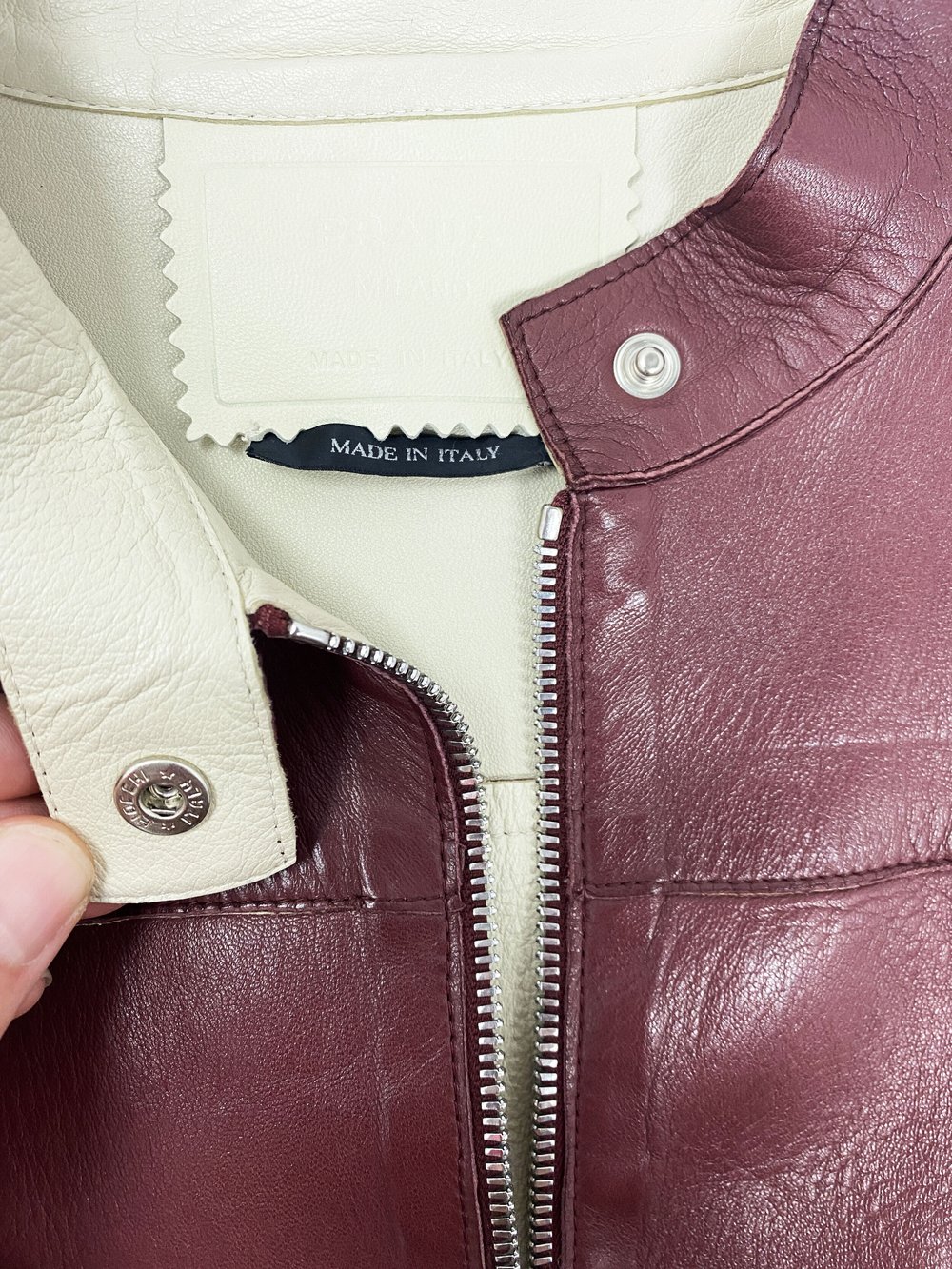 Prada 90s leather moto jacket — JAMES VELORIA