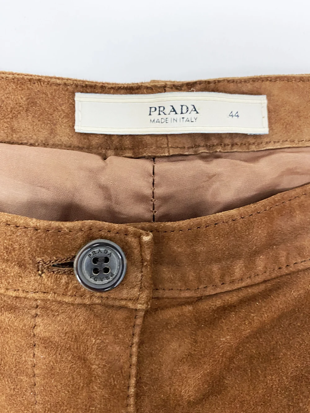 Prada brown suede pants — JAMES VELORIA