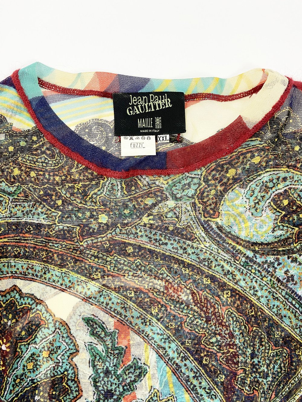 Jean Paul Gaultier paisley mesh top — JAMES VELORIA
