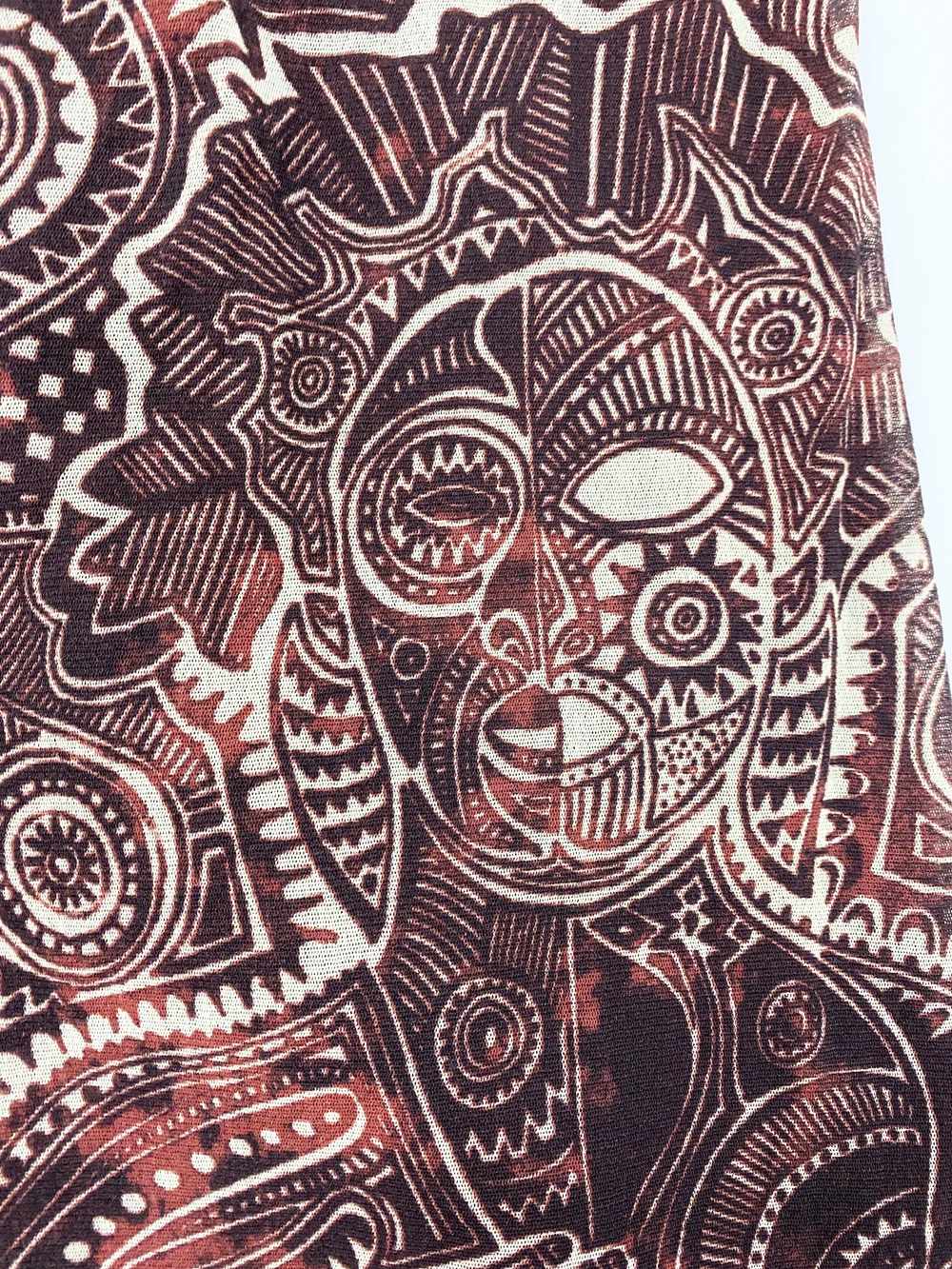 Jean Paul Gaultier 90s tattoo print mesh wrap skirt — JAMES