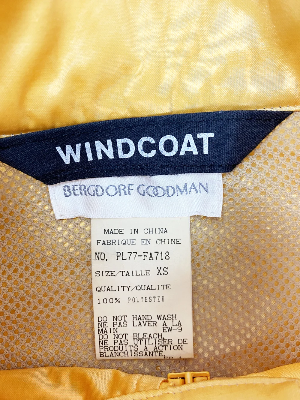 Issey Miyake Windcoat yellow nylon raincoat — JAMES VELORIA