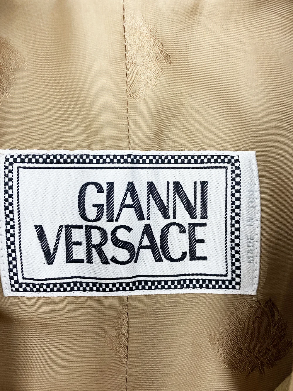 Gianni Versace 90s tan suede suit — JAMES VELORIA