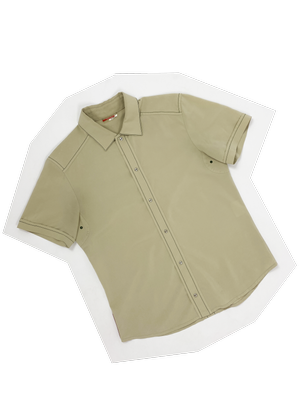 Prada Sport tan snap shirt — JAMES VELORIA