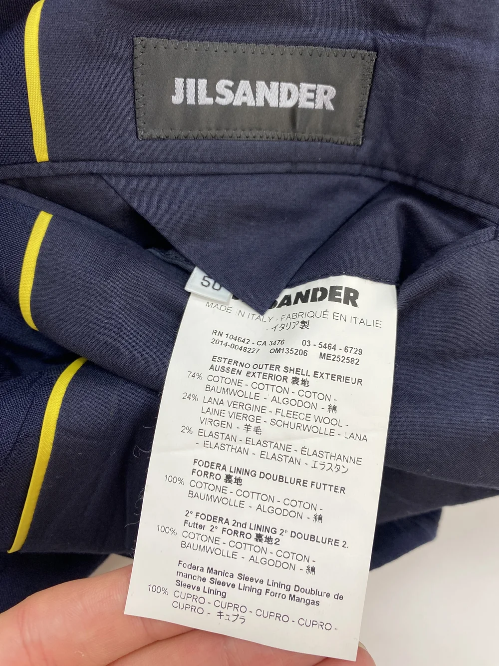 Jil Sander S/S 2015 navy textured suit — JAMES VELORIA