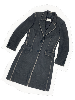 Maison Martin Margiela F/W 2004 chiffon overlay herringbone coat