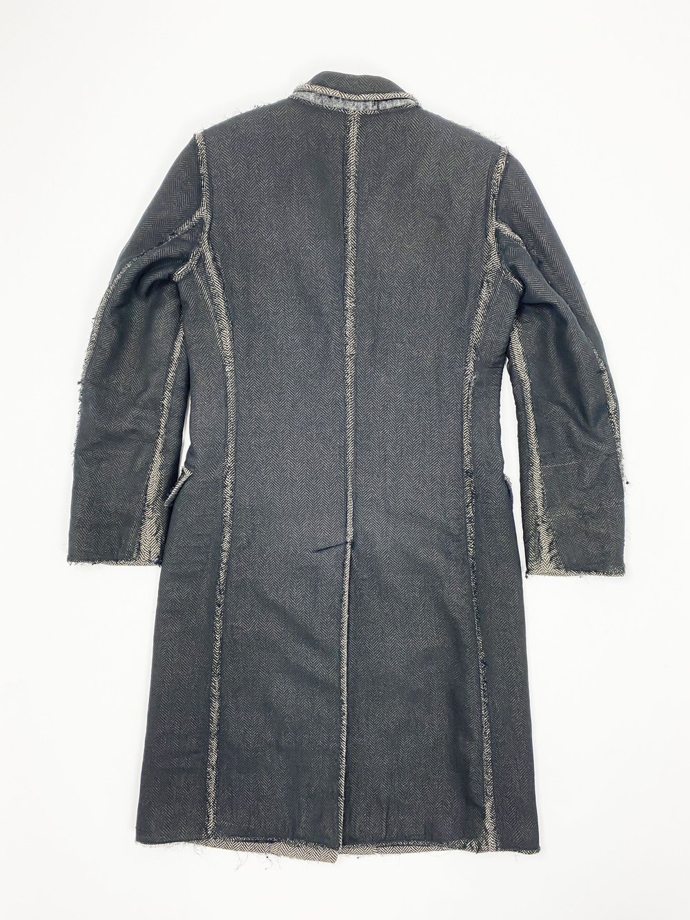 Maison Martin Margiela F/W 2004 chiffon overlay herringbone coat