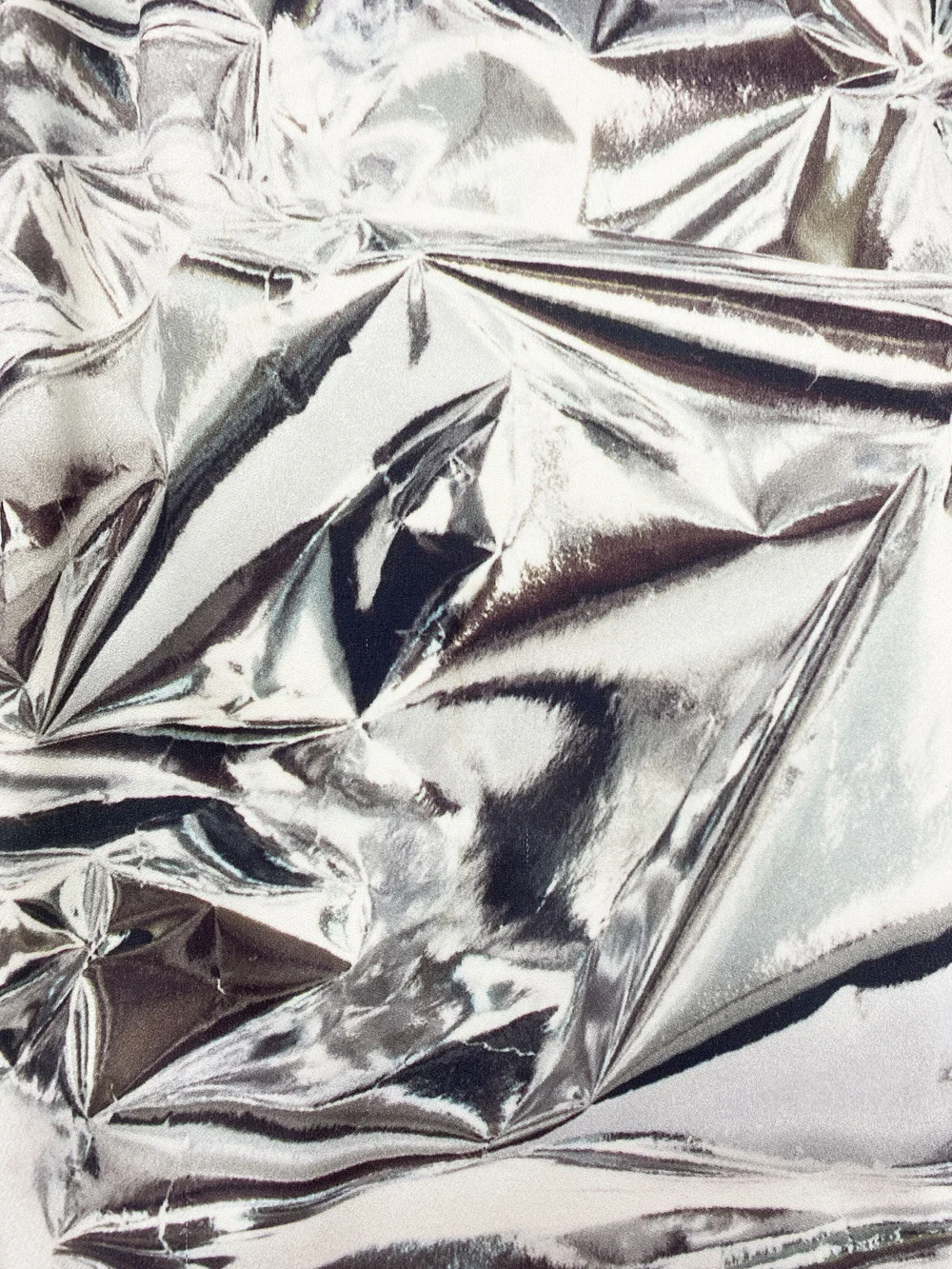 Maison Martin Margiela F/W 2004 trompe l'oeil foil print dress