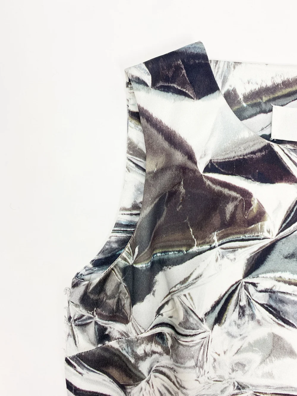 Maison Martin Margiela F/W 2004 trompe l'oeil foil print dress