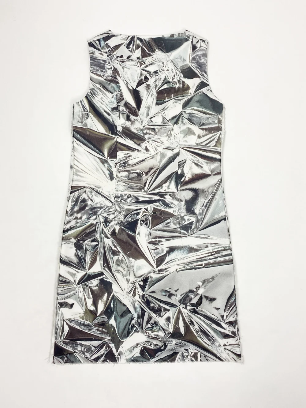 Maison Martin Margiela F/W 2004 trompe l'oeil foil print dress