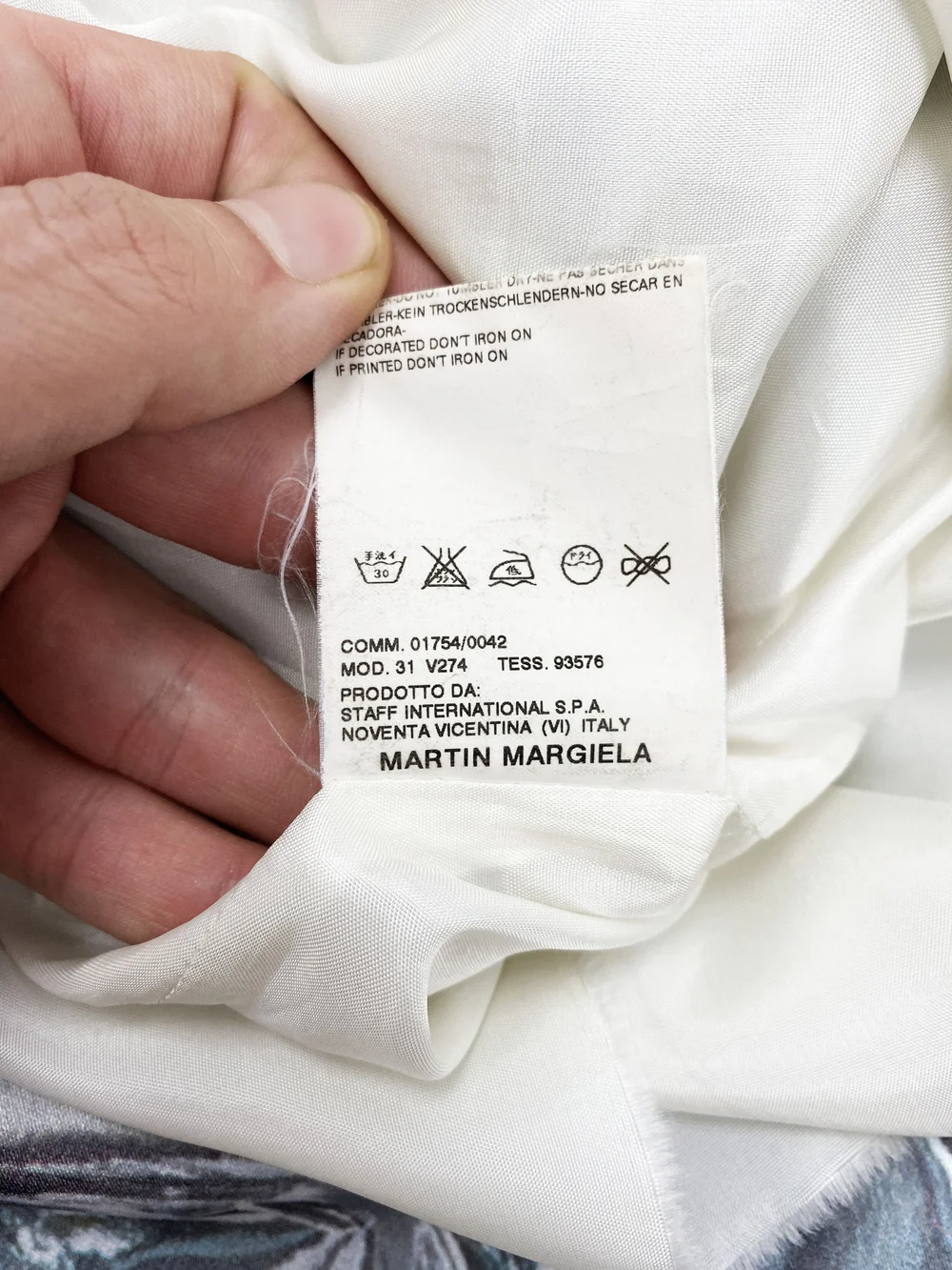 Maison Martin Margiela F/W 2004 trompe l'oeil foil print dress