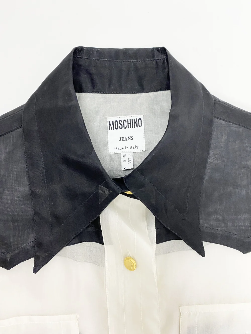 Moschino 90s sheer silk western style shirt — JAMES VELORIA