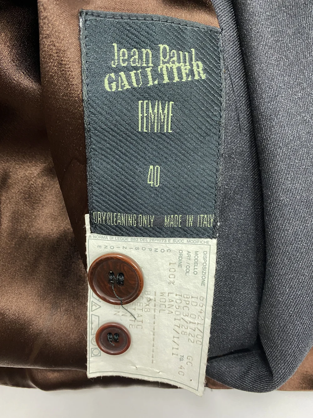 Jean Paul Gaultier F/W 1994 deconstructed silky suit — JAMES