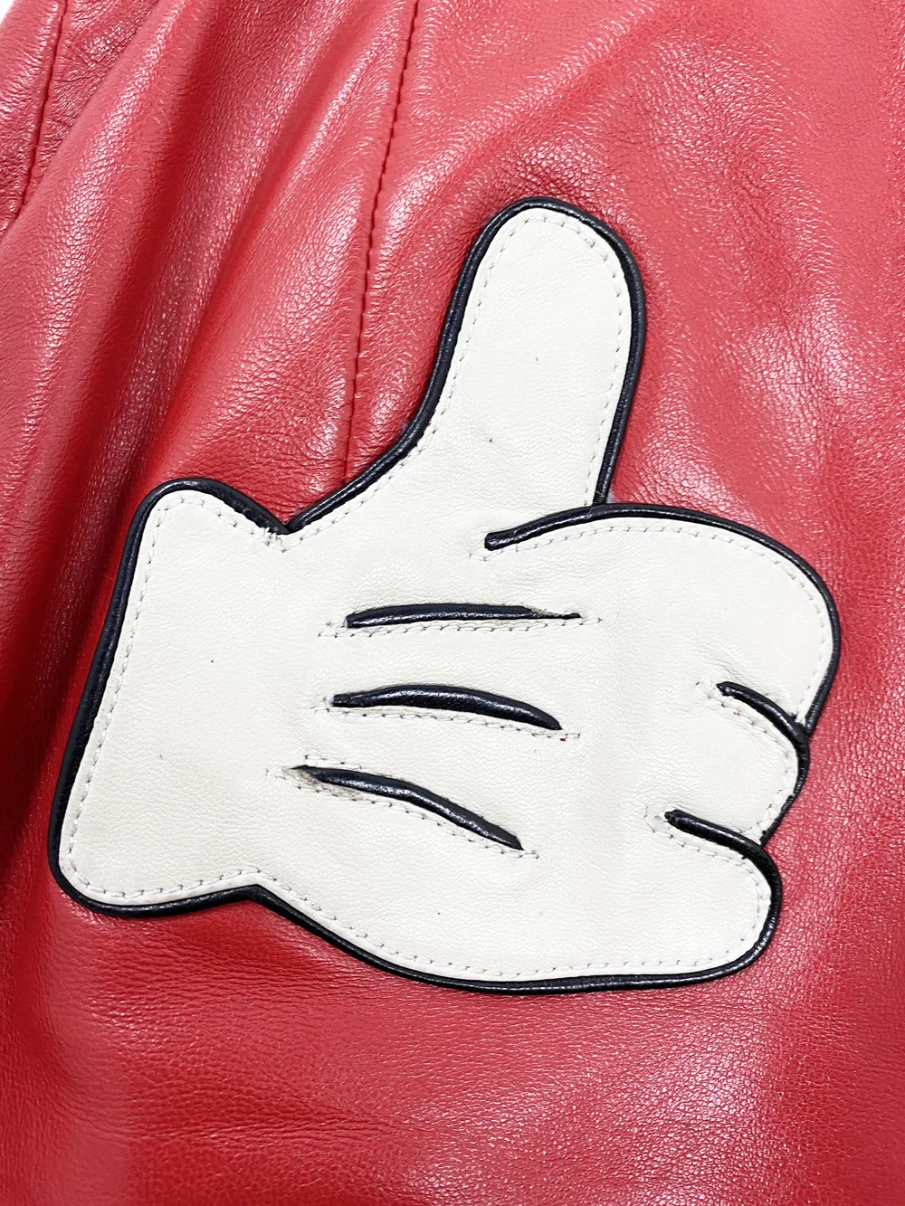 Moschino 90s Mickey Mouse gloves leather skirt — JAMES VELORIA