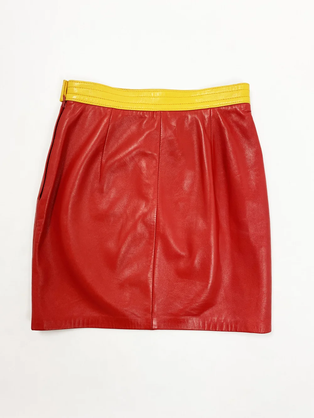 Moschino 90s Mickey Mouse gloves leather skirt — JAMES VELORIA