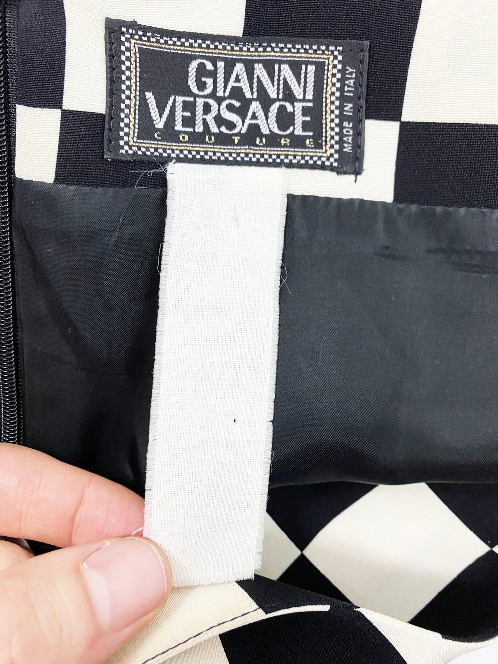 Gianni Versace F/W 1995 checker print mini dress — JAMES VELORIA