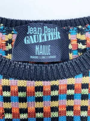 Jean Paul Gaultier F/W 1990 rhinestone check sweater — JAMES VELORIA