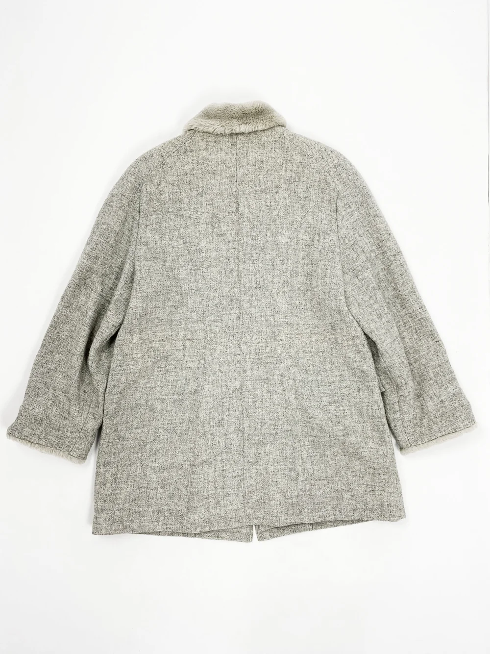 Thierry Mugler 90s faux fur trim coat — JAMES VELORIA