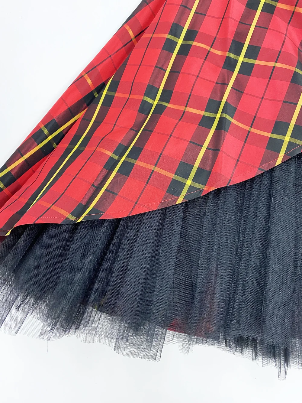 Moschino 90s plaid dress with tulle skirt  JAMES VELORIA