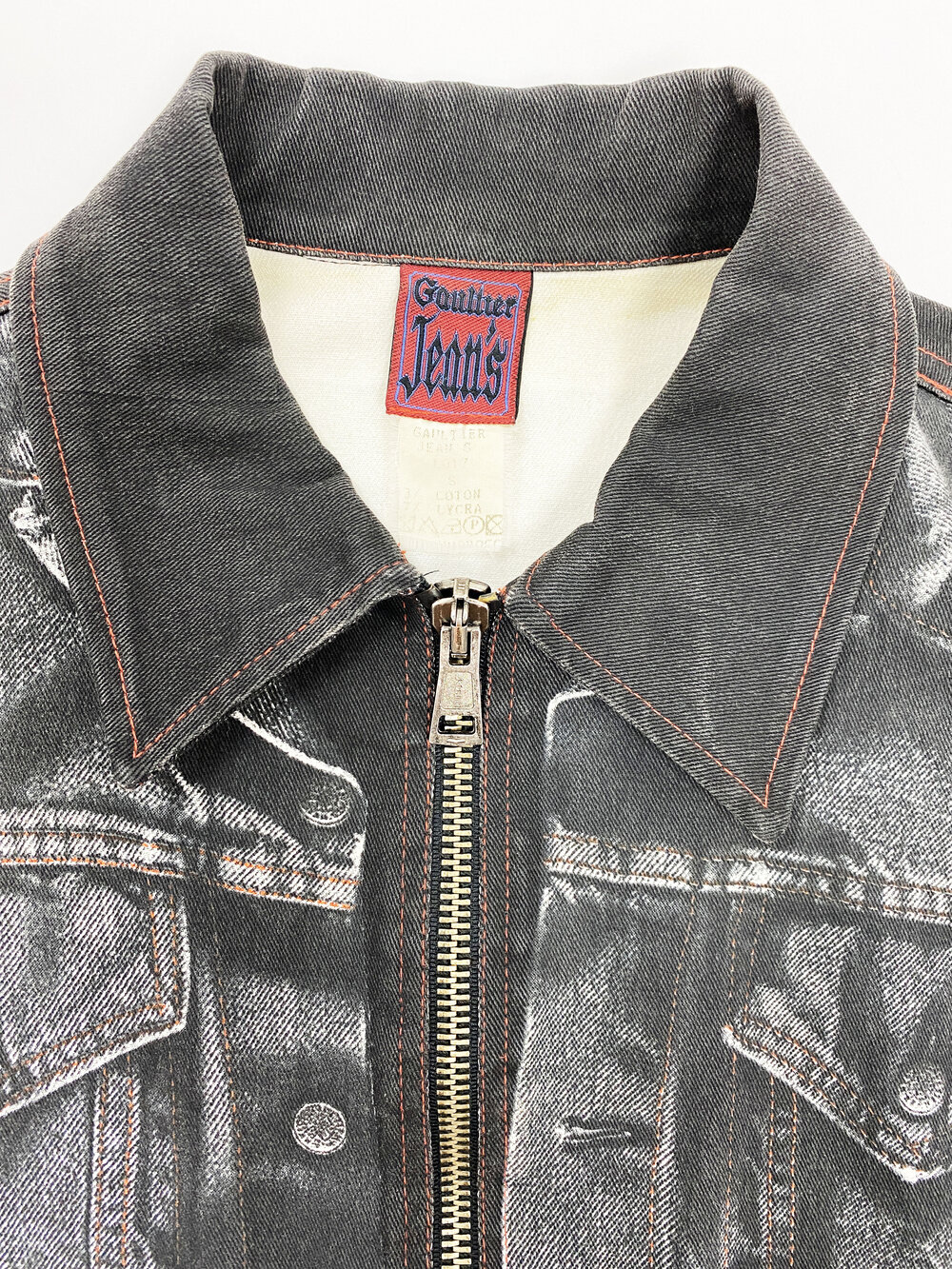 Jean Paul Gaultier trompe l'oeil jeans print jacket — JAMES VELORIA