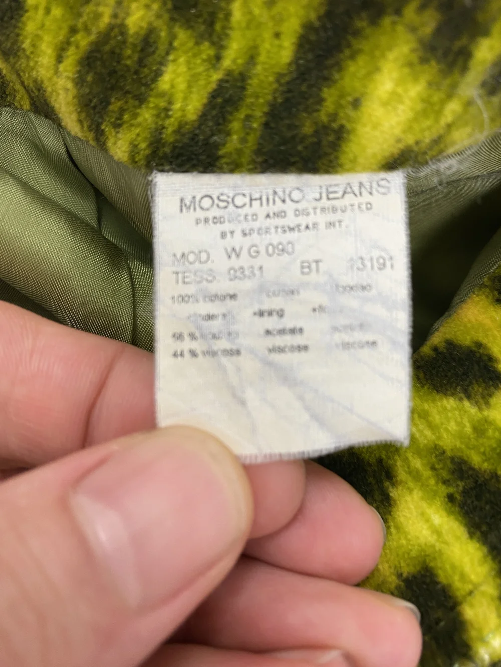 Moschino neon yellow leopard velvet skirt — JAMES VELORIA