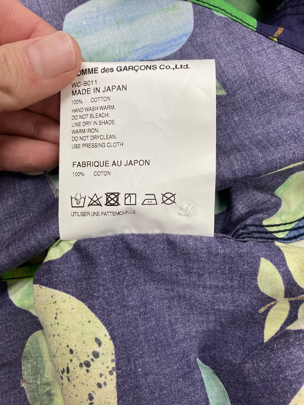 Junya Watanabe Man S/S 2019 fruit print shirt — JAMES VELORIA