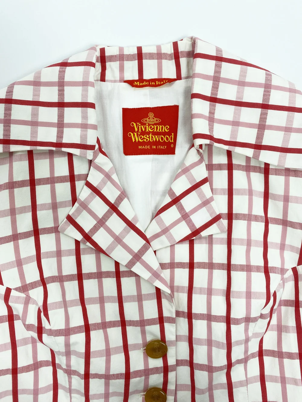 Vivienne Westwood 90s red plaid jacket — JAMES VELORIA