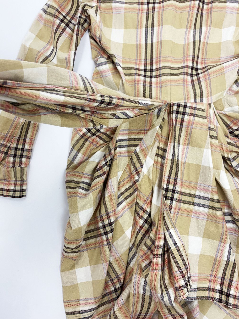 Vivienne Westwood 90s plaid avant garde shirt dress  JAMES VELORIA