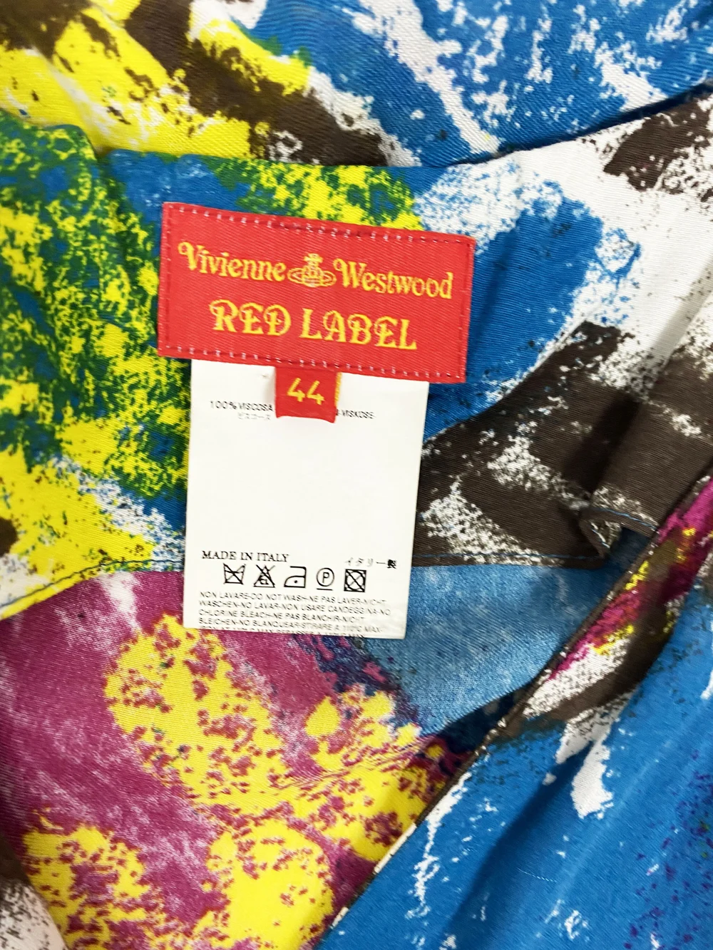 Vivienne Westwood Fluo Oxford Vintage s/s 2007 Vivienne Westwood S/S 2007 colorful wrap dress — JAMES VELORIA main image 4