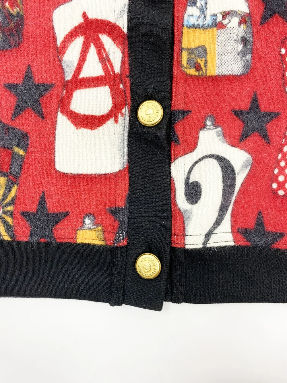 Moschino 90s mannequin print cardigan — JAMES VELORIA