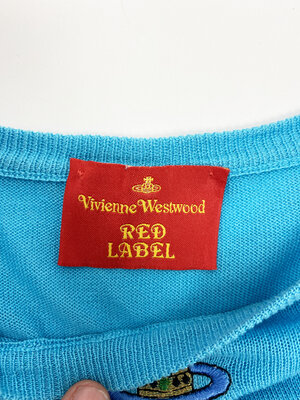 Vivienne Westwood 90s blue orb logo sweater — JAMES VELORIA Vivienne Westwood 90s blue orb logo sweater — JAMES VELORIA