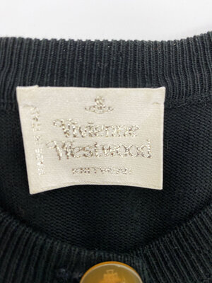 Vivienne Westwood 90s black orb logo cardigan — JAMES VELORIA Vivienne Westwood 90s black orb logo cardigan — JAMES VELORIA