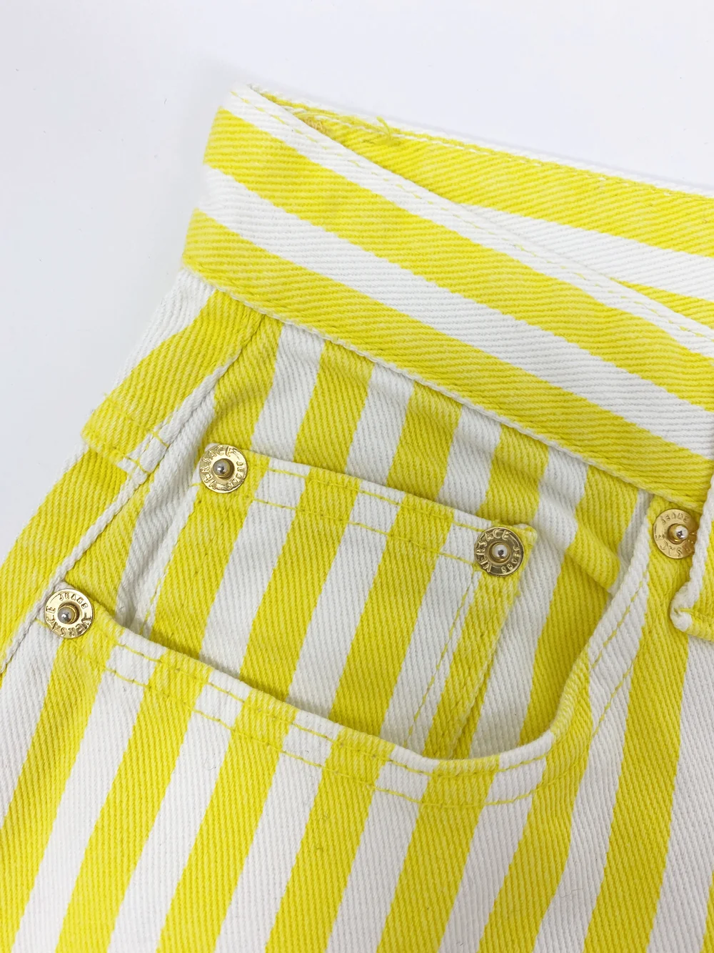 Versace Jeans Couture 90s yellow striped jeans — JAMES VELORIA