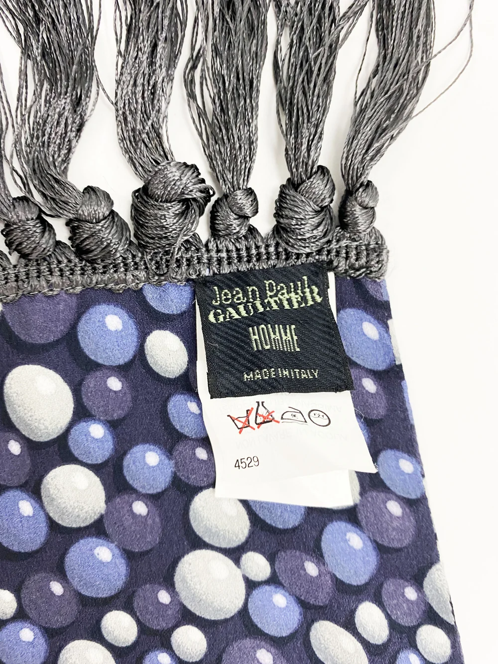 Jean Paul Gaultier Homme F/W 1996 dot print silk scarf — JAMES VELORIA