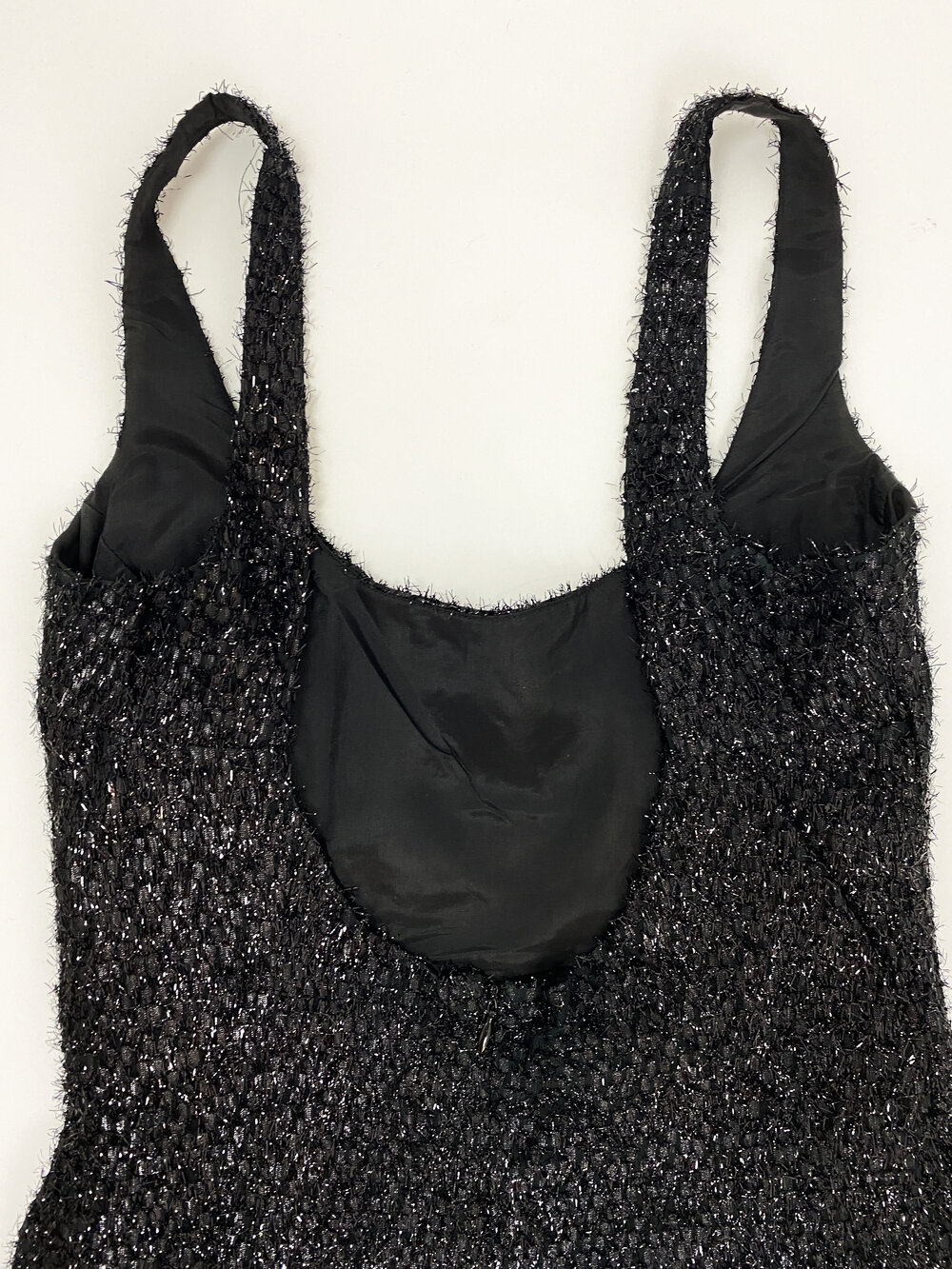Stephen Sprouse 80s black metallic textured dress — JAMES VELORIA