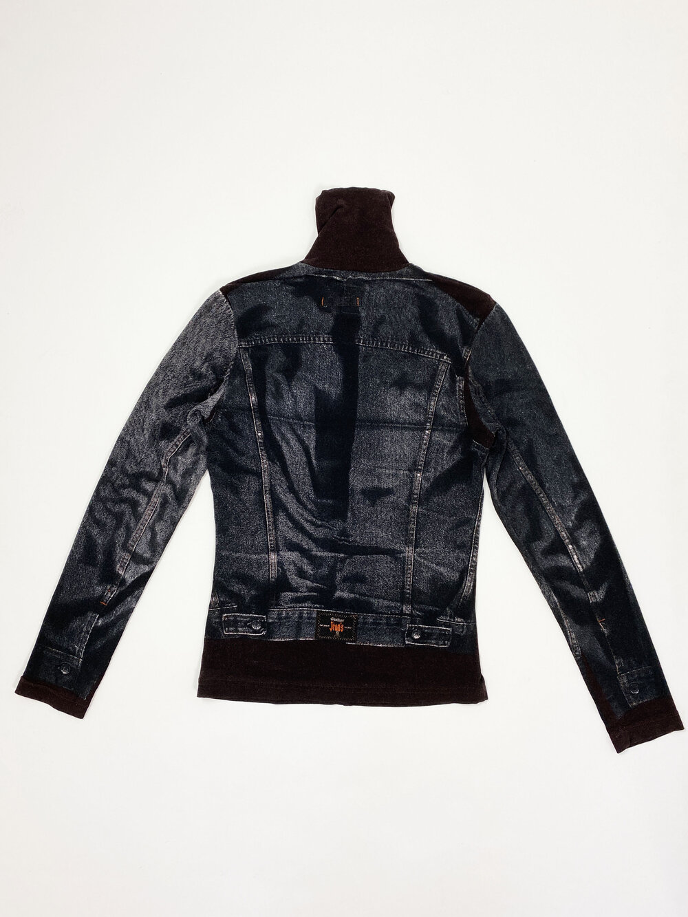 Jean Paul Gaultier trompe l'oeil jacket print knit top — JAMES VELORIA