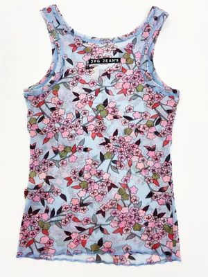 Jean Paul Gaultier floral print mesh tank top — JAMES VELORIA