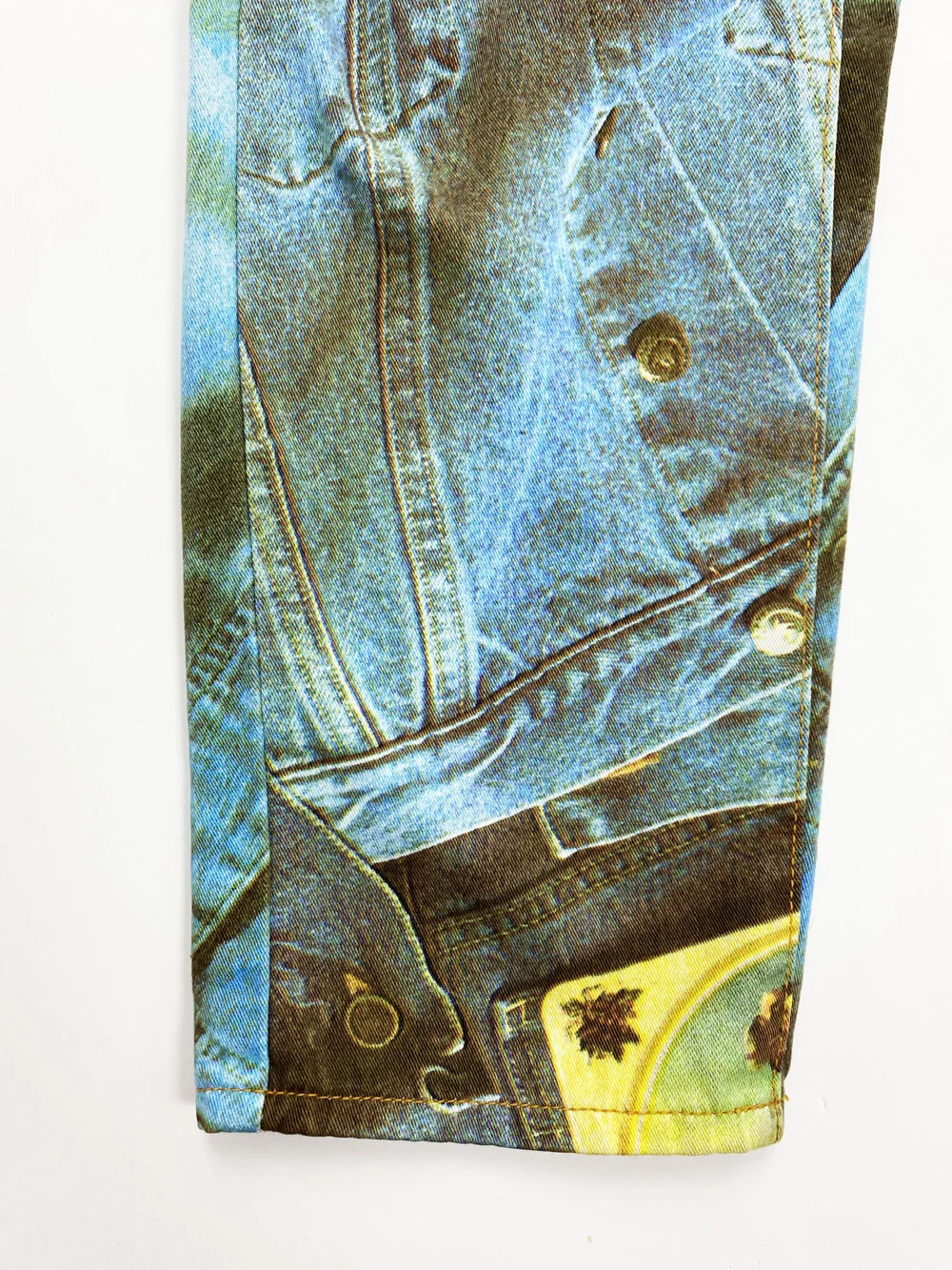 Moschino 90s trompe l'oiel denim print jeans — JAMES VELORIA