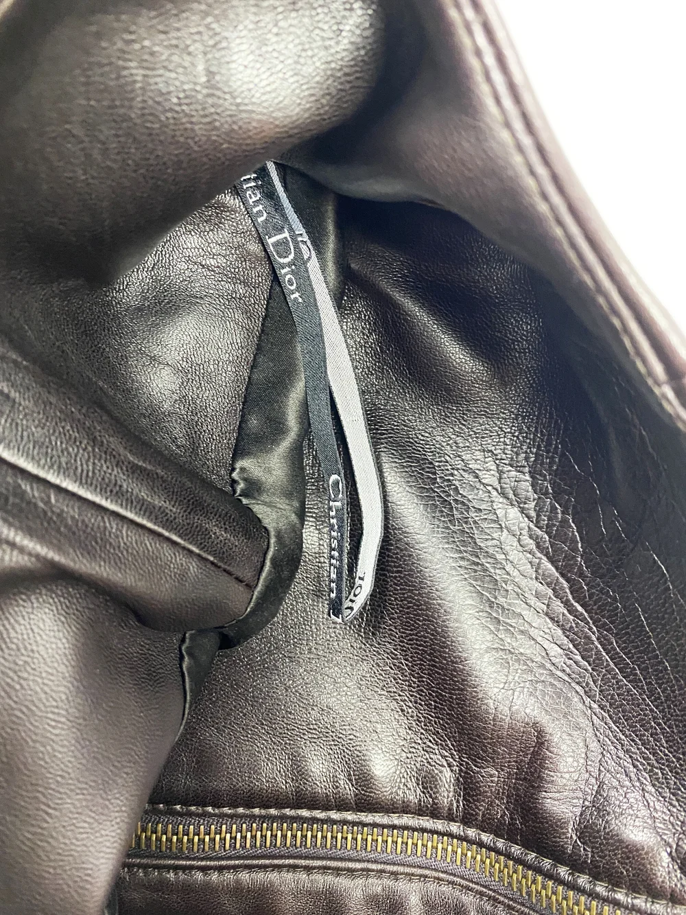 Christian Dior F/W 2000 brown leather zipper skirt — JAMES VELORIA