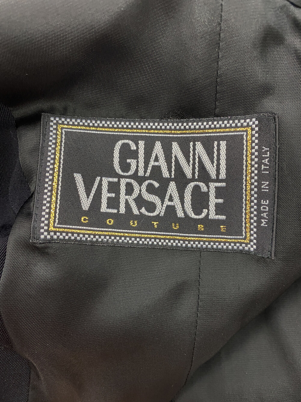 Gianni Versace F/W 1998 black suit with metal studs — JAMES Gianni Versace F/W 1998 black suit with metal studs — JAMES