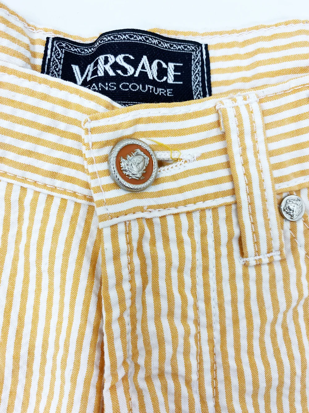 Versace Jeans Couture 90s orange striped pants — JAMES VELORIA