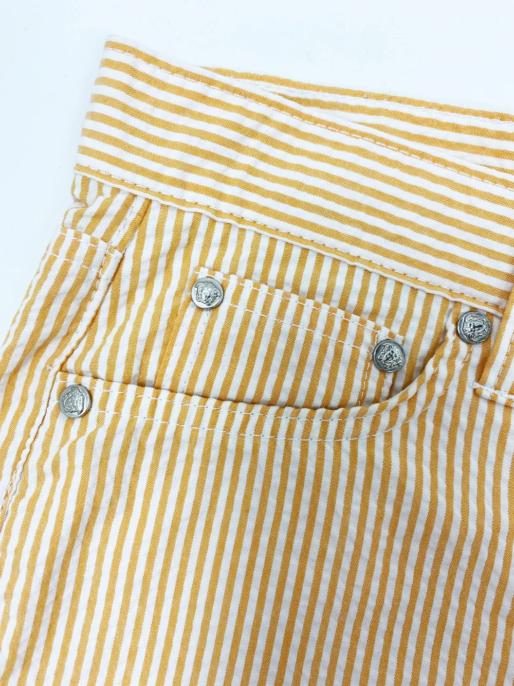 Versace Jeans Couture 90s orange striped pants — JAMES VELORIA
