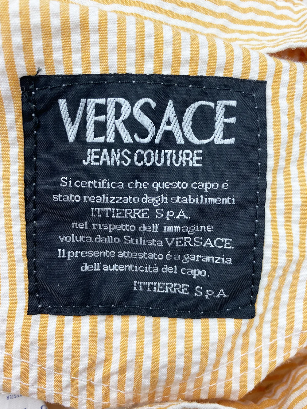Versace Jeans Couture 90s orange striped pants — JAMES VELORIA