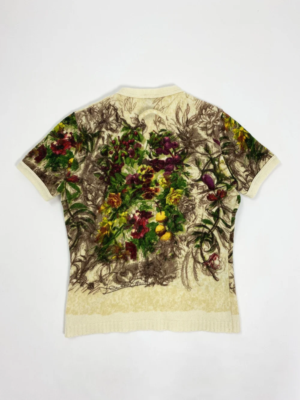 Jean Paul Gaultier 90s floral print knit top — JAMES VELORIA