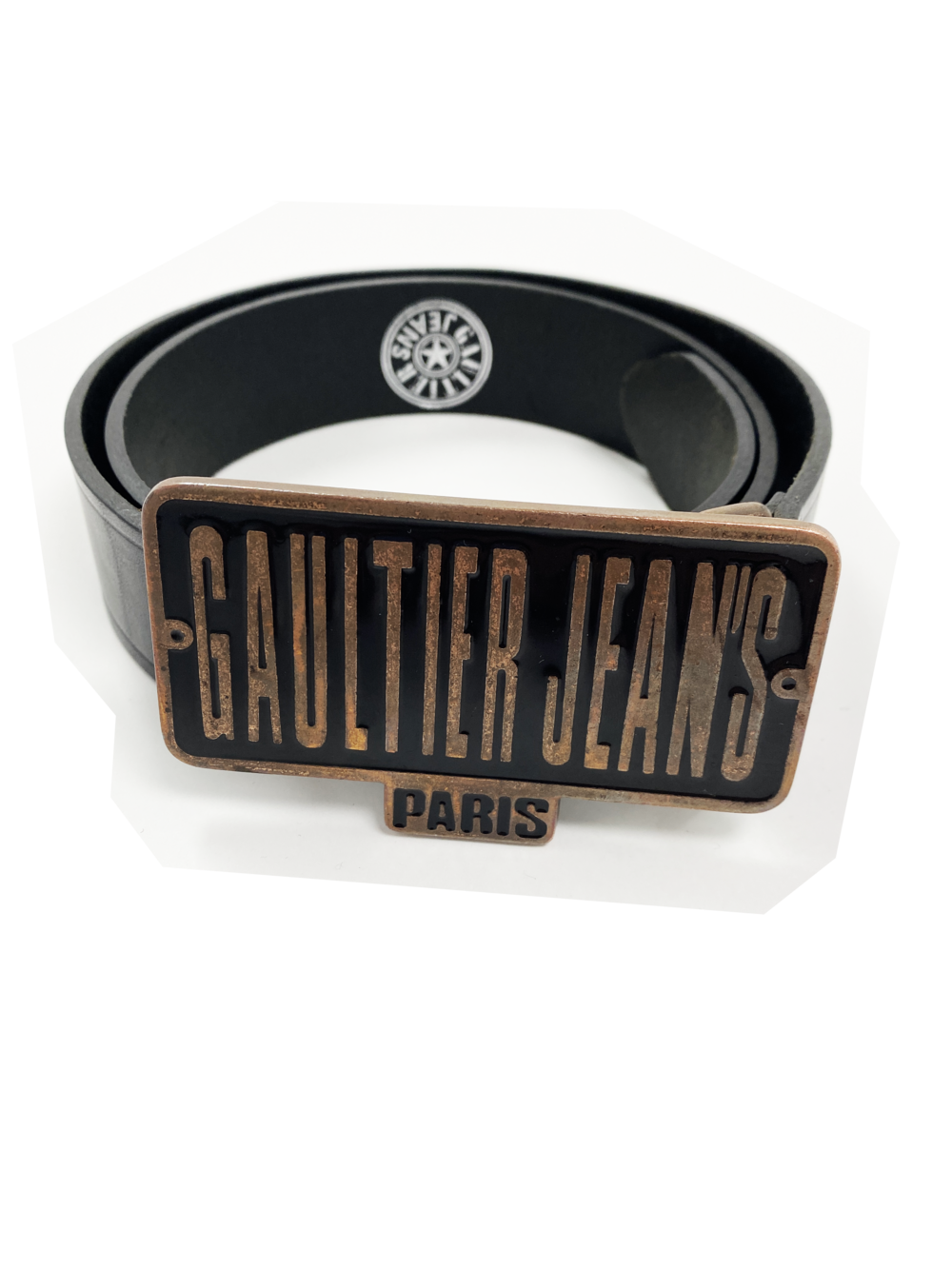 Jean Paul Gaultier logo buckle belt — JAMES VELORIA
