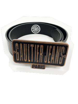 Jean Paul GAULTIER ベルト NWT Supreme Jean Paul Gaultier JPG Logo Buckle Leather Belt